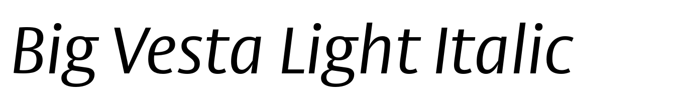 Big Vesta Light Italic